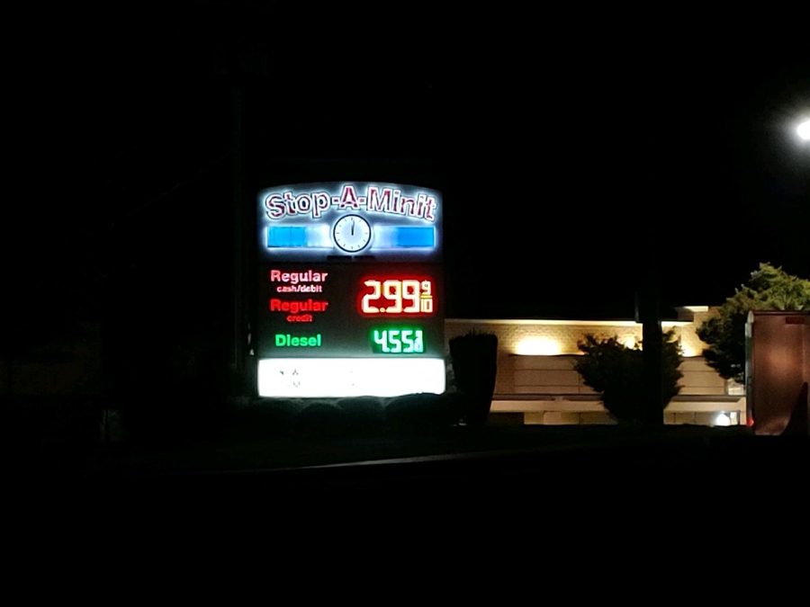 Local Gas Station displaying their prices