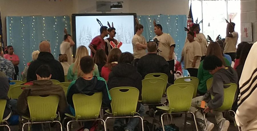 Rudolph the Red Nosed Reindeer Play in Hillcrest High School Library