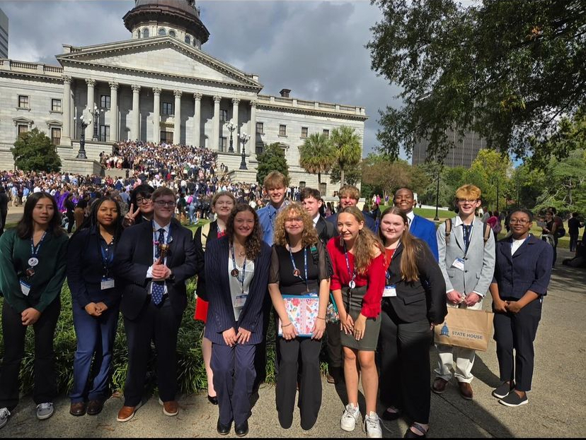 Hillcrest Delegation outside of South Carolina Statehouse